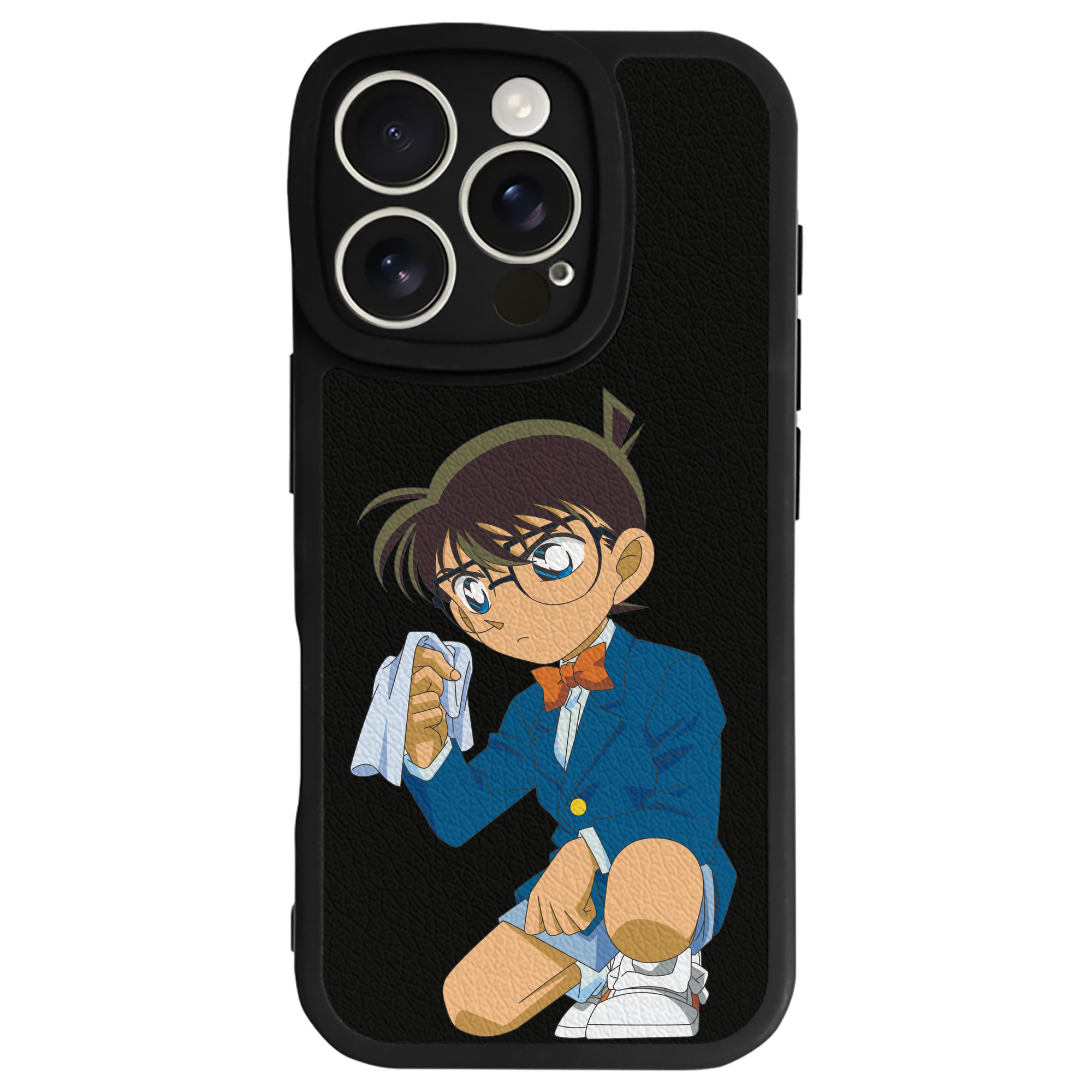 （画像用） 名探偵コナン 江戸川 コナン Detective Conan Conan Edogawa 【iPhone 16シリーズ対応】シリコンスマホケース（レザー調） 材質：シリコン